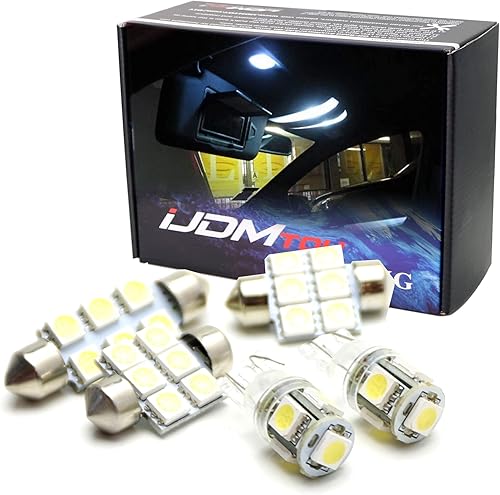 iJDMTOY Paquete interior de luces LED SMD de alta calidad, compatible con Infiniti G25 G35 G37 Sedán 2007 en adelante, blanco xenón