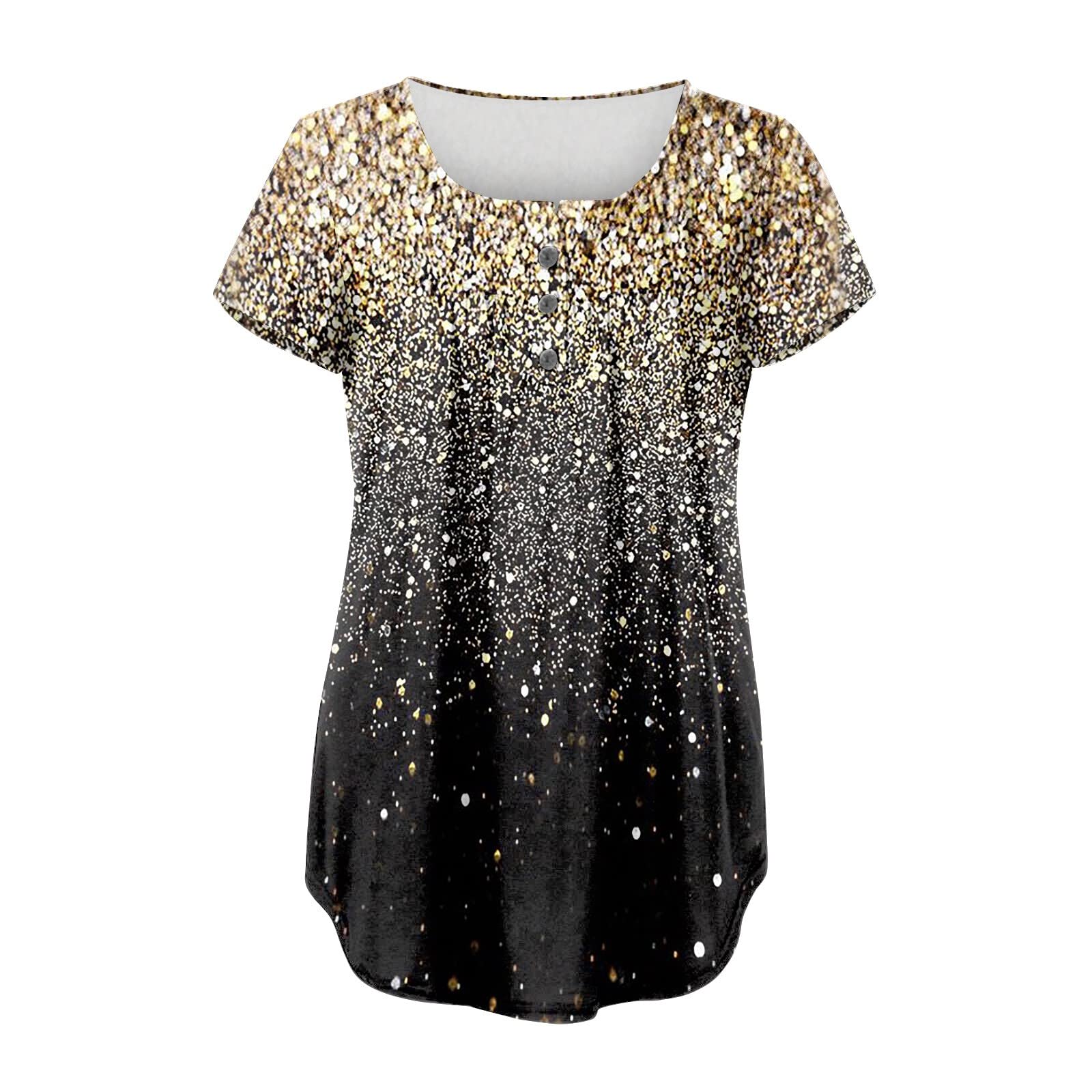 Damen Elegant Klassischer Schnitt Hemd Mit Kurzen Ärmeln Kurzärmeliges Bluse Langarm Tech-Stretch Pullover Tops Lässige T-Shirt Rundhals Klamotten Sommer Top