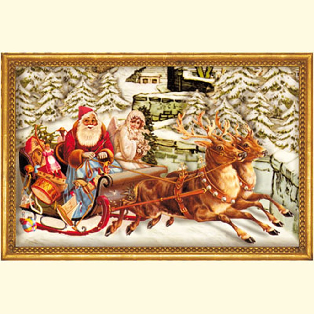 Coppenrath Red Christmas Sleigh With Envelope 24 X 34 Cm Traditional German Advent Calendar