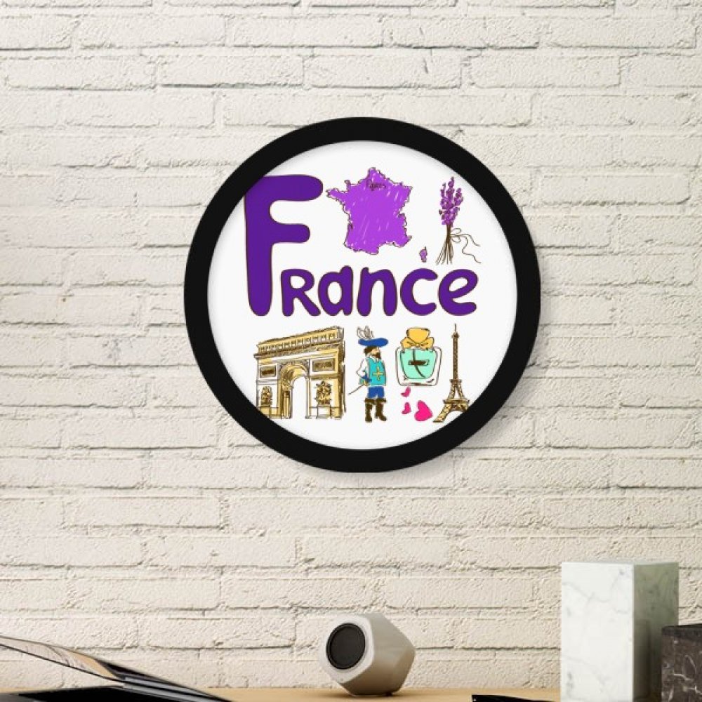 Cadre photo ronde en bois pour embellir un mur vide motif France