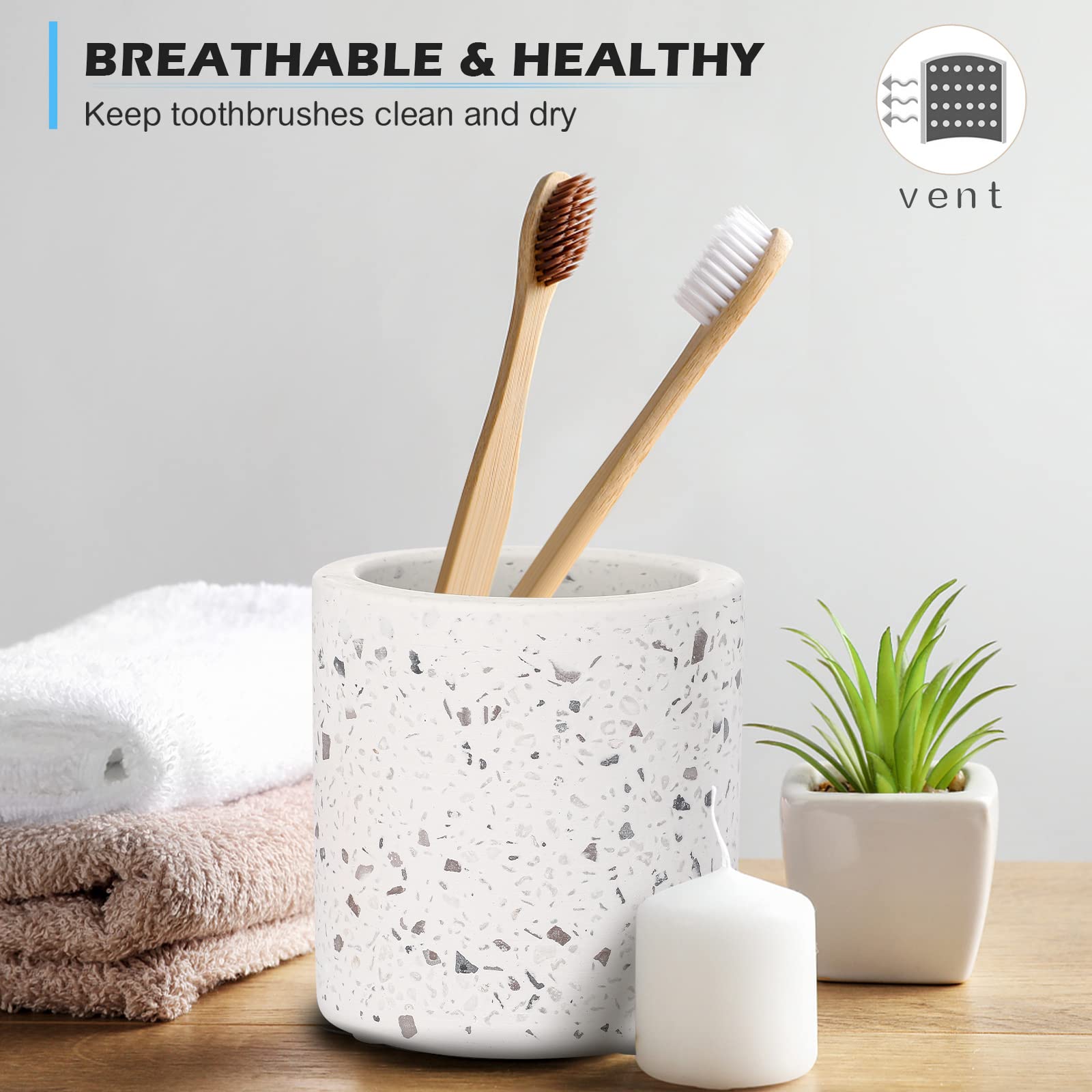 Diatomite Toothbrush Holder, BOJDOPIE Water Absorption Quick Drying Bathroom Countertop Organizer - Image 4