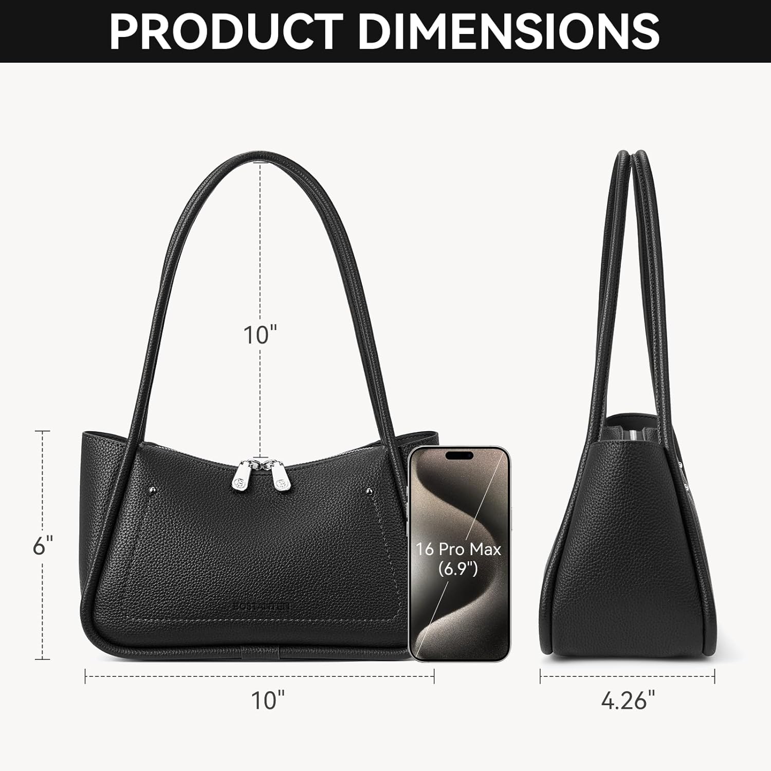 BOSTANTEN Small Hobo Bags for Women, Shoulder Bag for Women, Trendy Designer Winter Purse Vegan Leather Handbag - Image 3