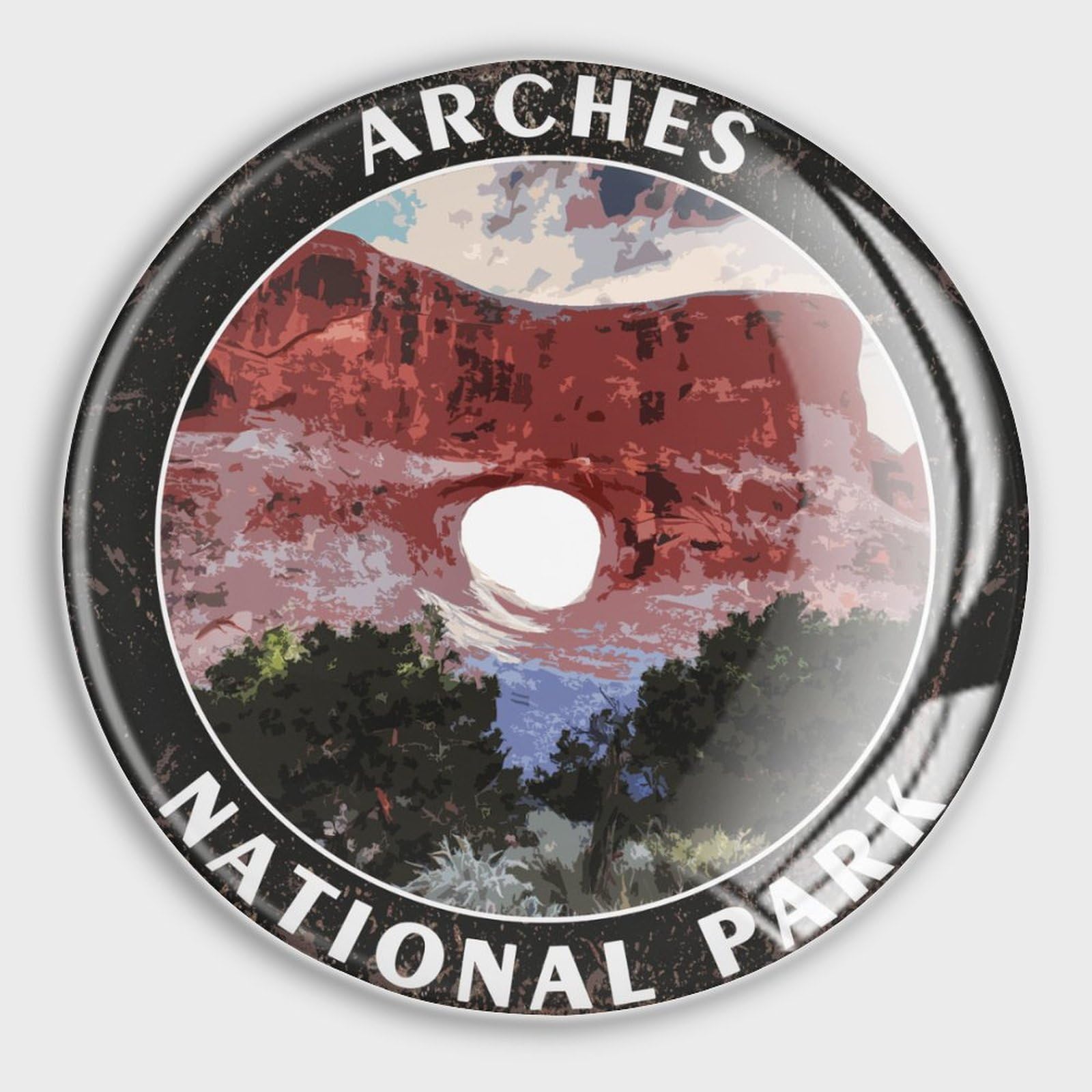 Aimants de réfrigérateur en verre lot de 4 petits magnets paysage de parc national pour casier