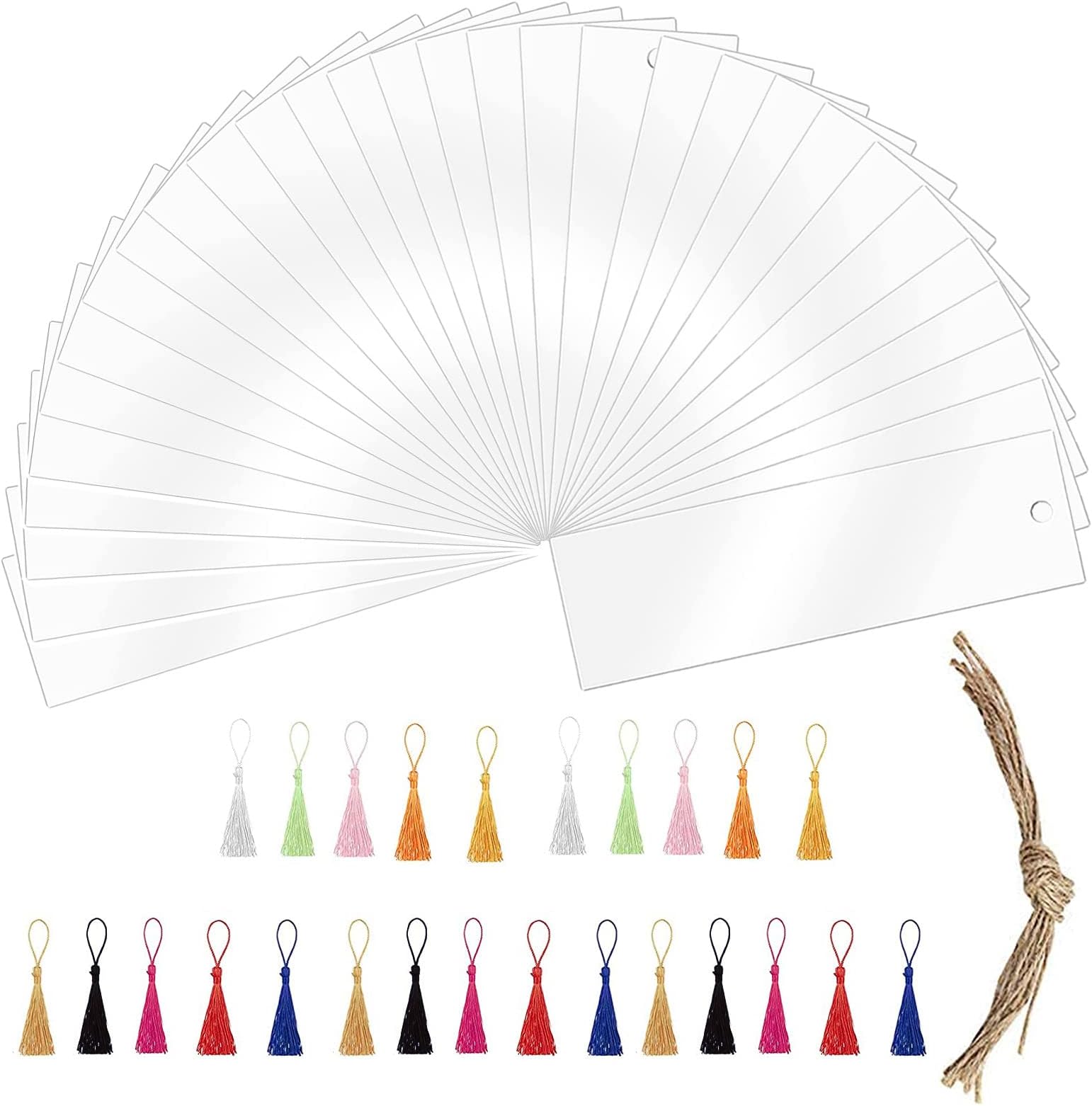 Wpxmer 50 Pack Acrylic Blanks Bookmarks Bulk with 50 Pcs