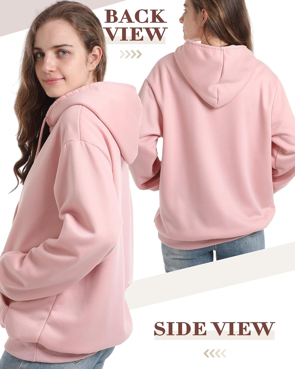 2 Pack Womens Sherpa Lined Hoodies Fleece Sweatshirt Sweater Winter Warm Pullover Hooded - Image 4
