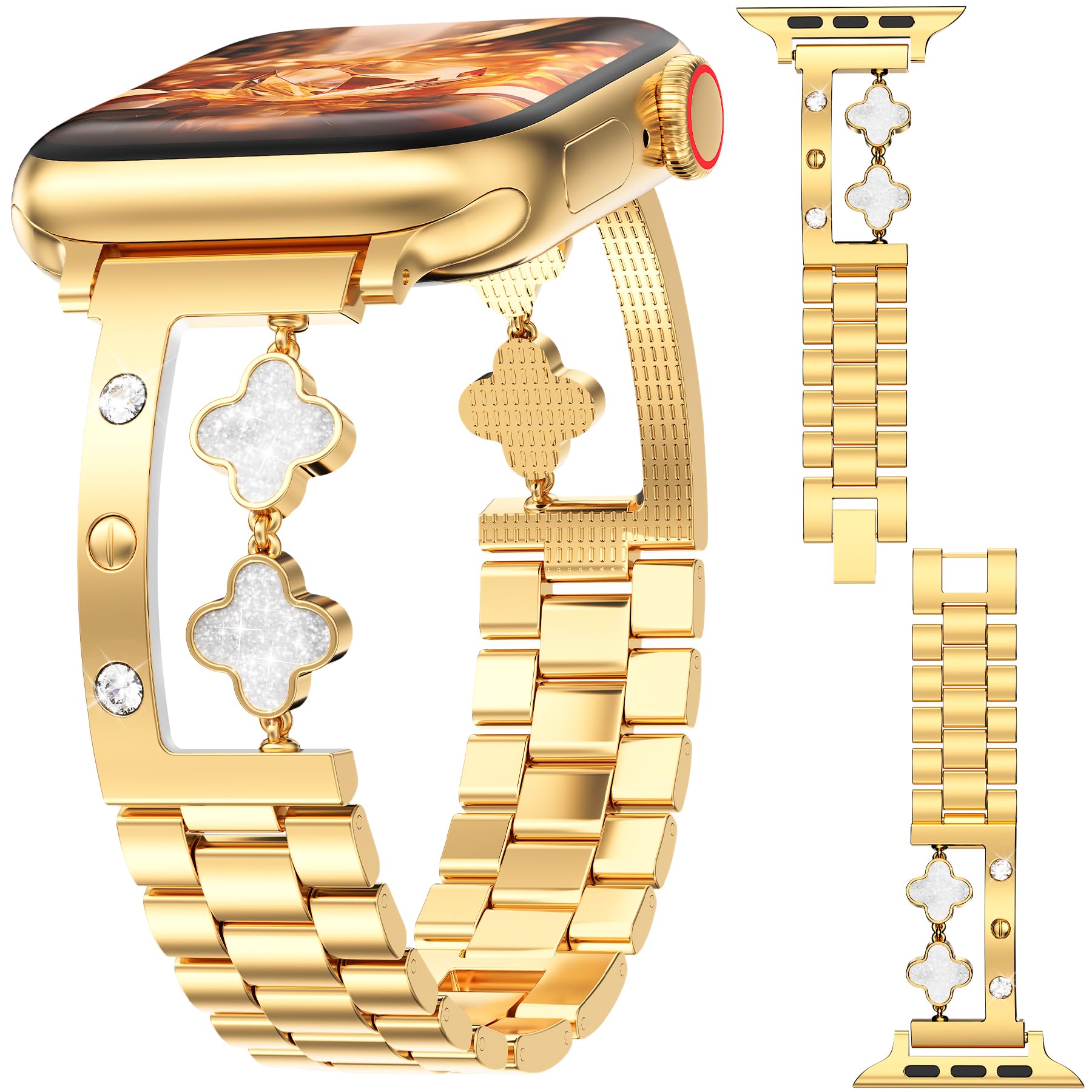 YMHML Love Lucky Clover Band Compatible for Apple Watch Bands for Women 40mm 41mm 42mm 44mm 45mm 46mm