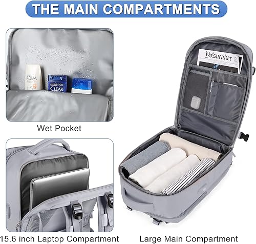 Miniatura 4 de Coofay Casual o Versátil, A-gris, Grande, Mochilas Daypack