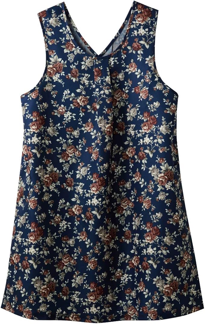 エプロン レディース 大きいサイズ あったか 暖かい 冬 秋冬 ロング丈 花柄 赤 レッド ネイビー かっぽう着 M L Ll 袖なし かぶる チュニック ポケット ポケット付き おしゃれ かわいい 花柄2wayチュニックエプロン ネイビー系 M L カジュアルワンピース 通販