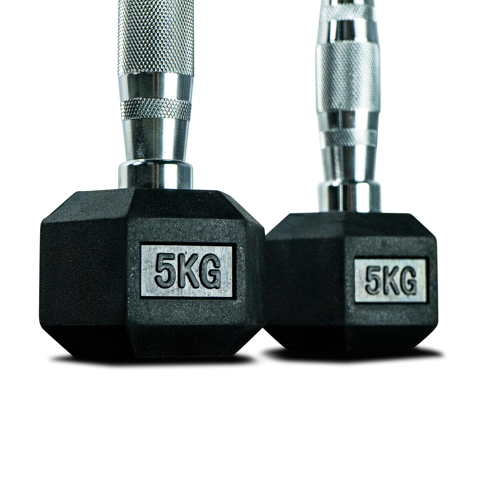 Matchu Sports | Manubri | Manubri Hexa | Set di 2 pezzi | Disponibile in 5, 7.5, 10, 12.5, 15, 17.5 e 20 KG | Gomma | Nero
