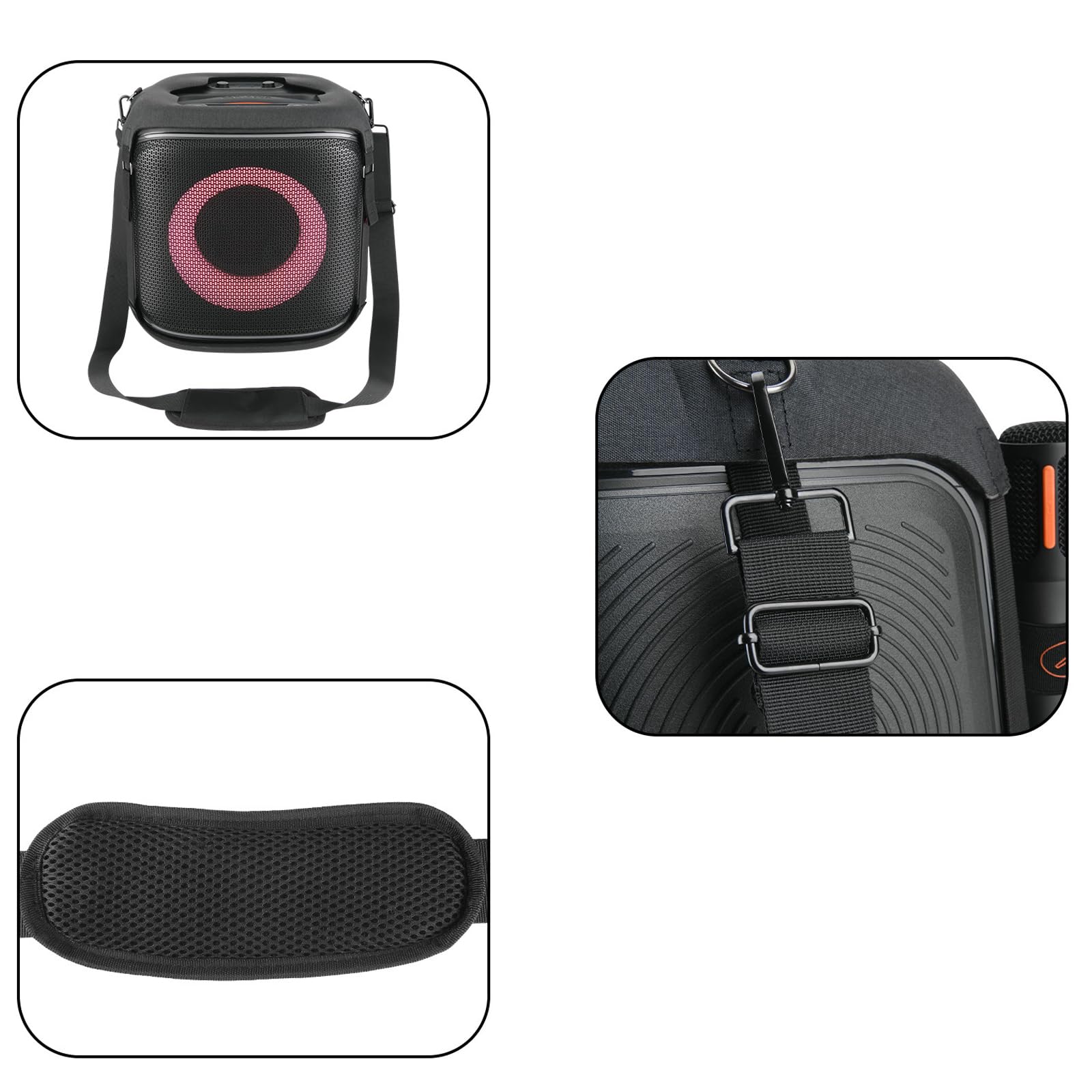 Pasek do Przenoszenia Futerał do JBL Partybox Encore 2 Głośnik Imprezowy Bluetooth,Partybox Encore Essential 2 EVA Pokrowiec Podróżny Paskiem na Ramię Torba na Ramię Akcesoria