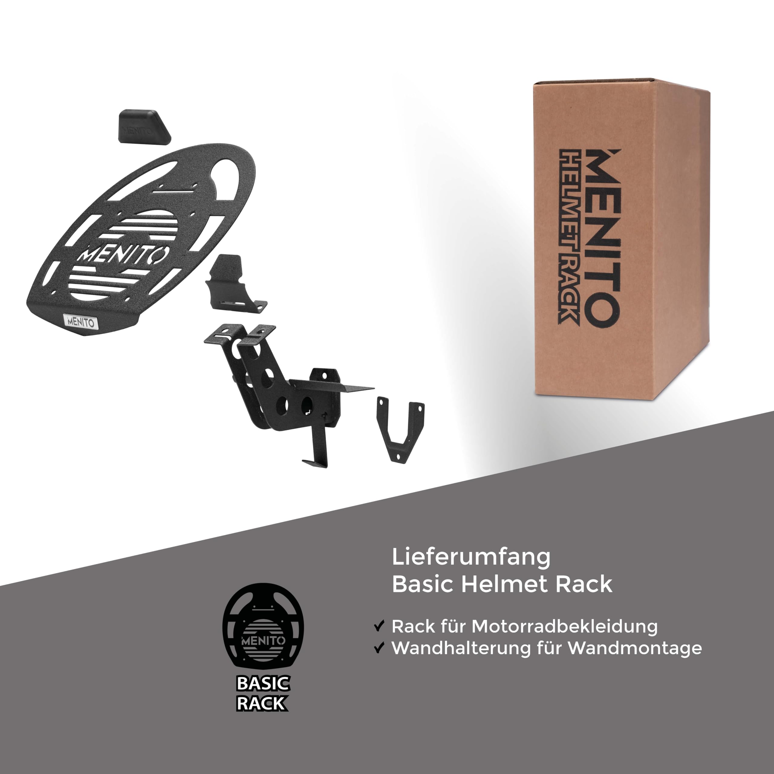 Basic Helmet Rack | Helmhalterung | Motorrad-Garderobe | Wandhalterung für Motorradbekleidung