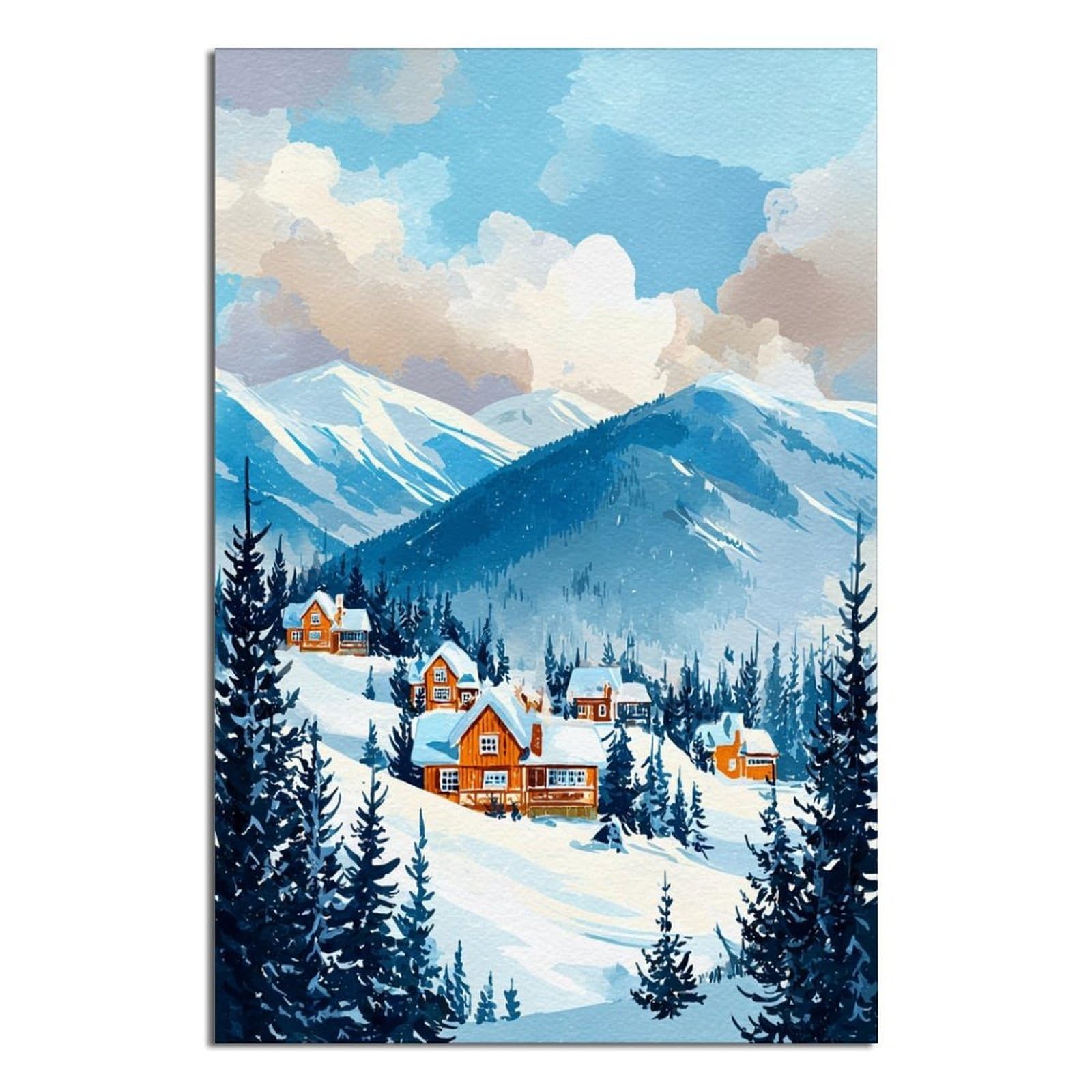 CFXNGA Breckenridge Poster 20x30inch(50x75cm) Vintage Watercolor Canvas Art