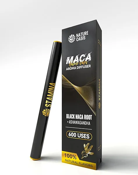 Maca Diffuser with Ashwagandha, Vitamin B12 & C – Natural Plant-Based Stamina Stick – Caffeine-Free Alpha Pen for Daily Vitality & Endurance