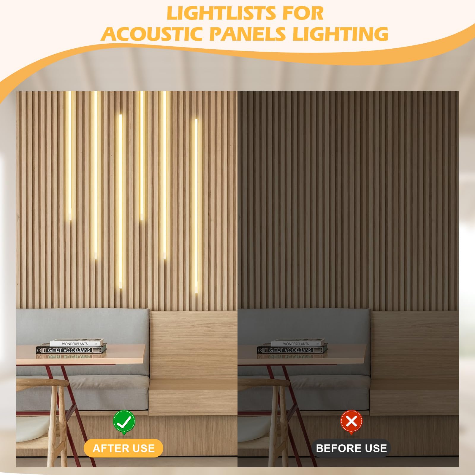 Lichaser 3M Striscia LED COB, 6 Rotoli Paralleli di Striscia LED Bianco Caldo 3000K, Interruttore Dimmerabile a Sensore, 12V Strisce LED Adesive per Sottopensile Cucina, Pannelli Fonoassorbenti