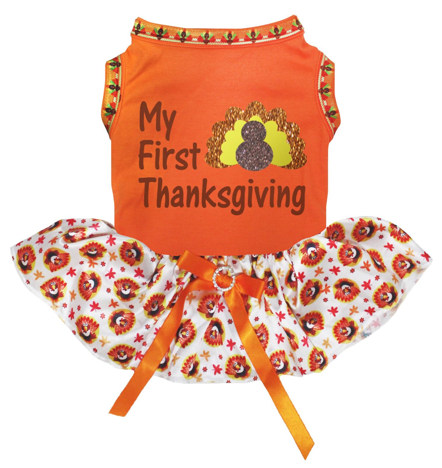 Robe pour chiot Turquie My First Thanksgiving orange taille XXXL