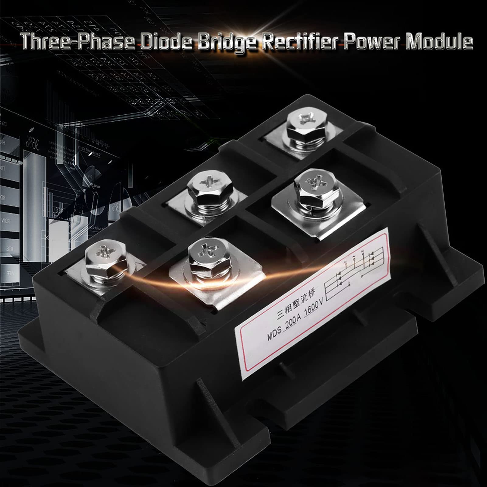 Redresseur de Pont 200A 1600V, 5 Bornes, Diode Triphasée, Module D'alimentation MDS-200A