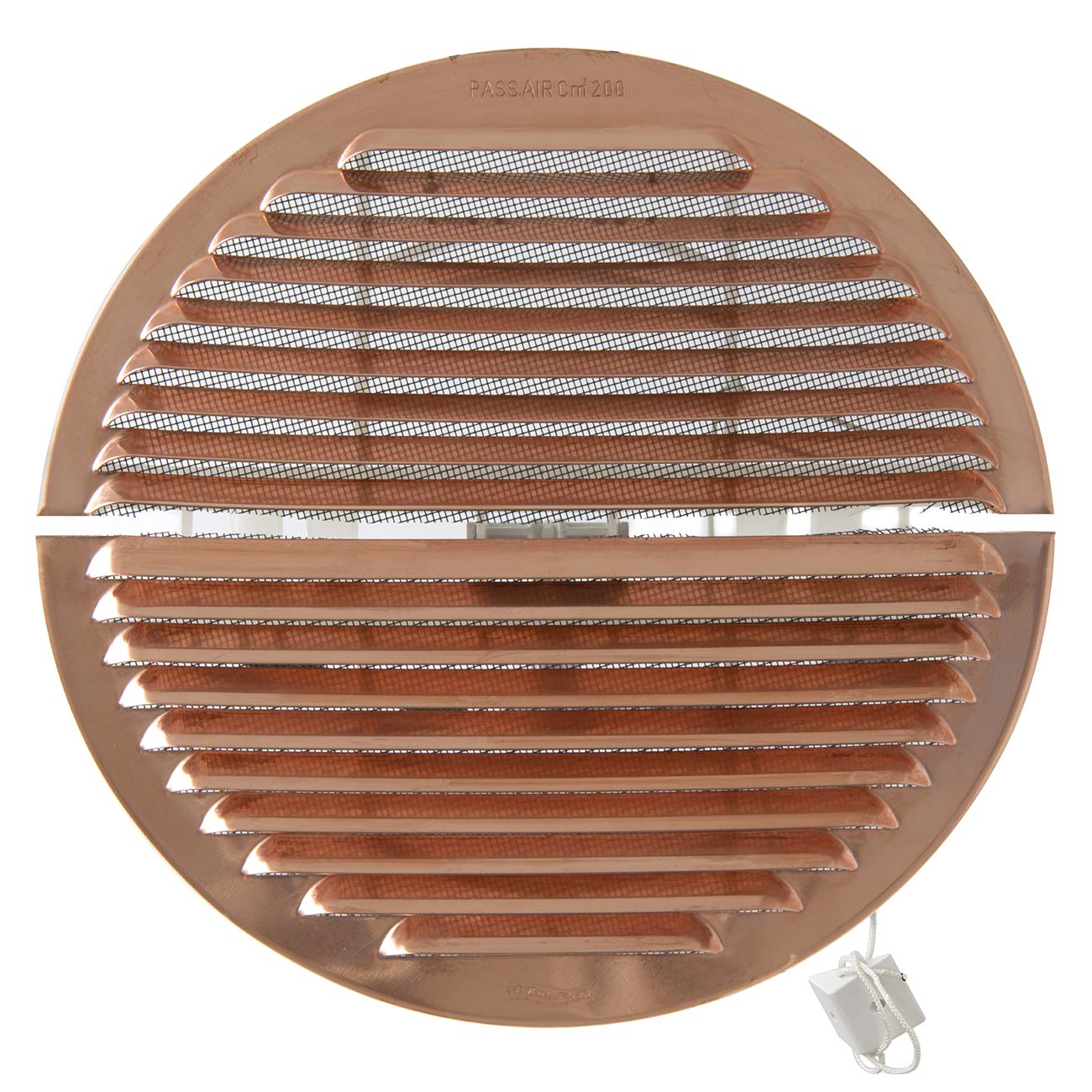 La Ventilazione Rundes Lüftungsgitter – Aluzink, Durchmesser 230 Mm, Mit Insektennetz, Für Überlapp-Montage