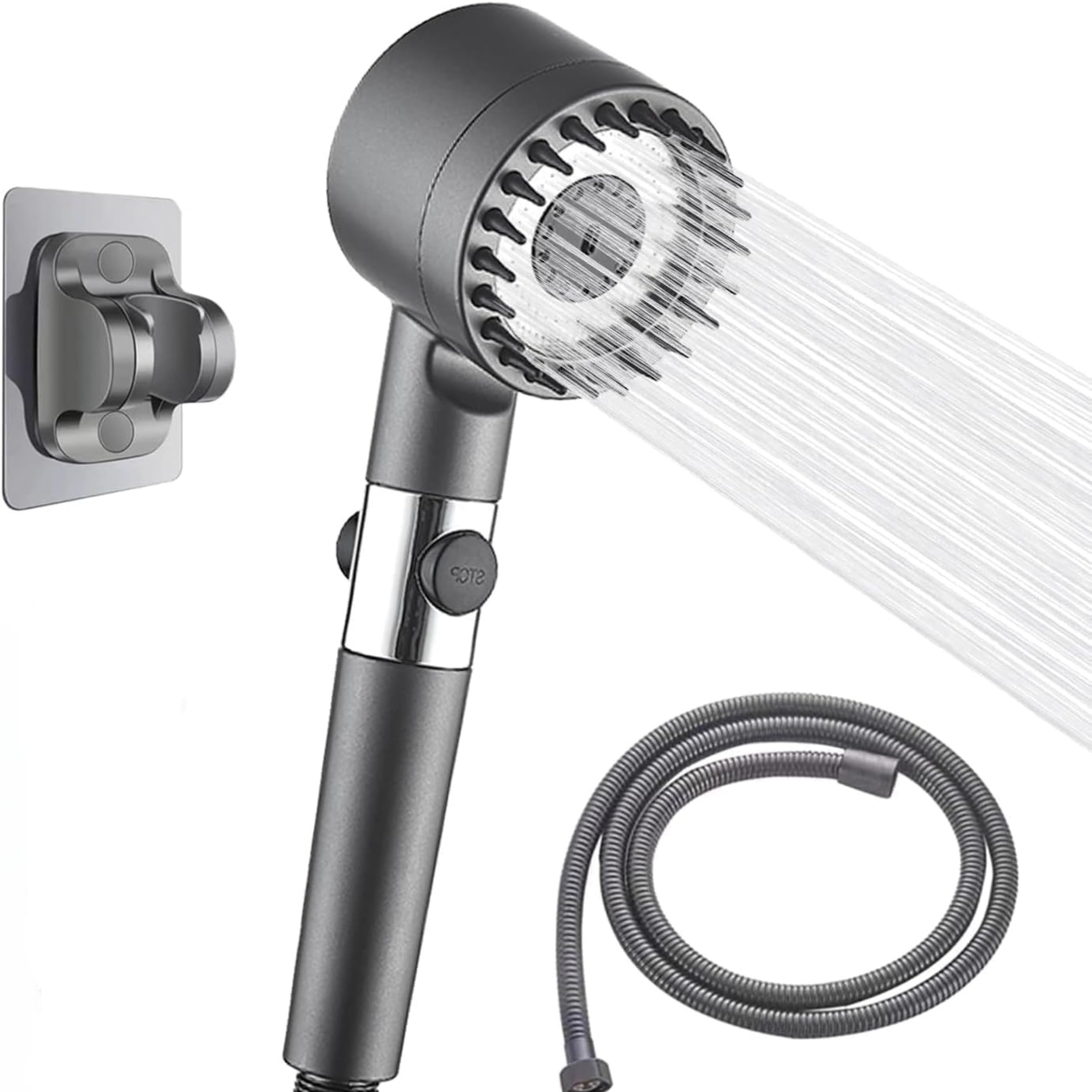 Fixwal® Handheld Filtered Shower Head, Modes High Pressure Showerhead, Shower Filter for Hair Loss, Skin, Chlorine & Hard Water