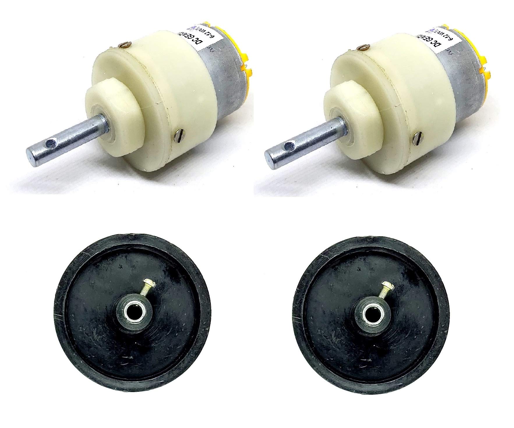 INVENTO 2pcs 6V - 12V 5 Kg-cm 10 rpm DC Metal Geared Motor with 65mm x 18mm Wheel for Robot Car DIY (B083QLQ84R) Amazon Price History, Amazon Price Tracker
