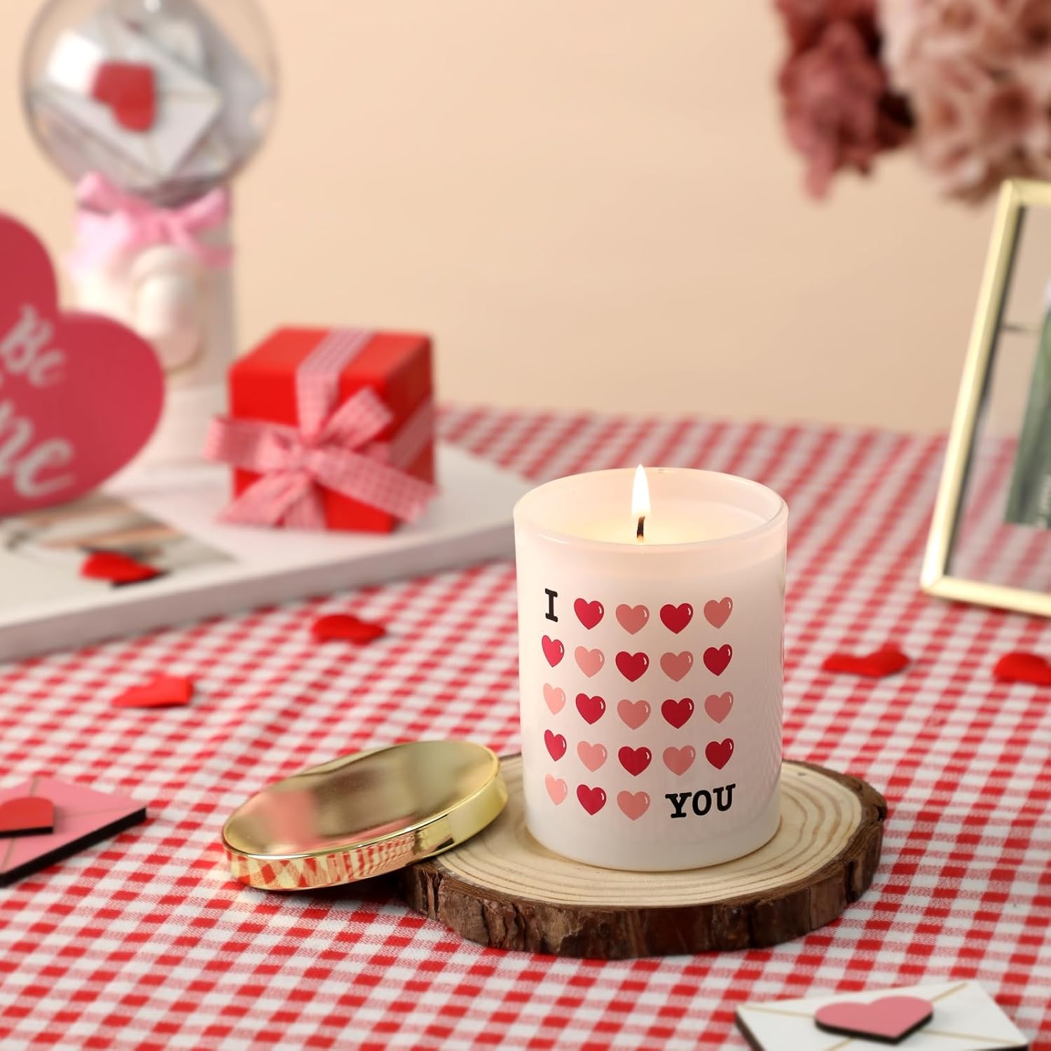 Valentines Day Scented Candle Gift - 10oz Wild Rose Vine Scented Candle Gift for Wedding Engagement Valentines Day Party, Anniversary Candles Gifts for Girlfriend Wife Couples - Image 2