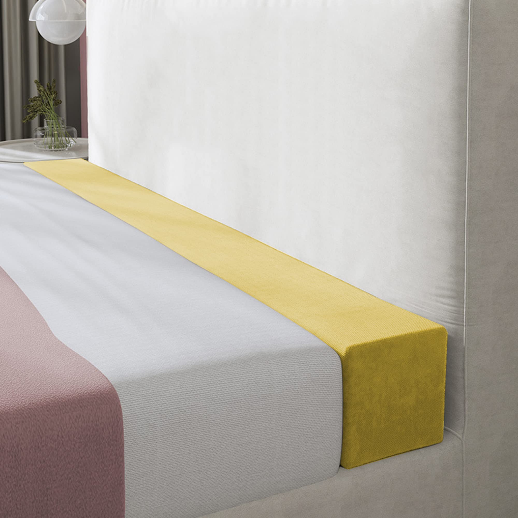 XIEMINLE Bed Mattress Gap Filler, Custom Size Sofa Bolster Armrest Cushion Headboard Pillow Bed Bridge Twin to King Bed, Bolster Pillow for Hotel/Family Gathering,Custom Size,Yellow
