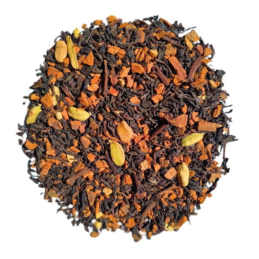 Angel Jobal Té Negro Especias Chai a Granel 1kg | Auténtica Receta Hindú, Canela, Jengibre, Clavo, Cardamomo, Aromática y Picante, Bebida Energizante y Reconfortante