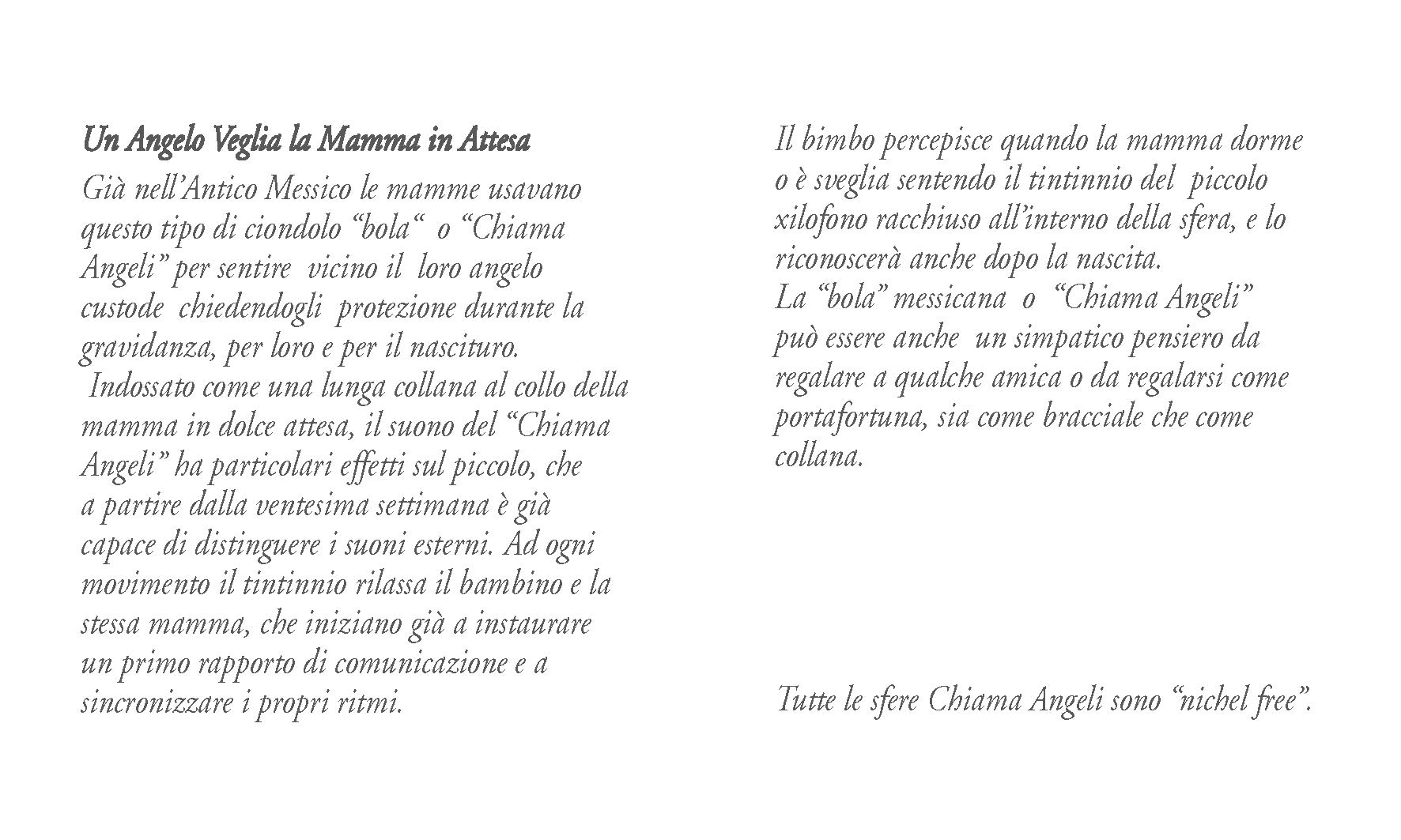 CHIAMA ANGELI CAMPANELLO BOLA MESSICANA rodiata argentoè con collana cm.100 cuore bianco
