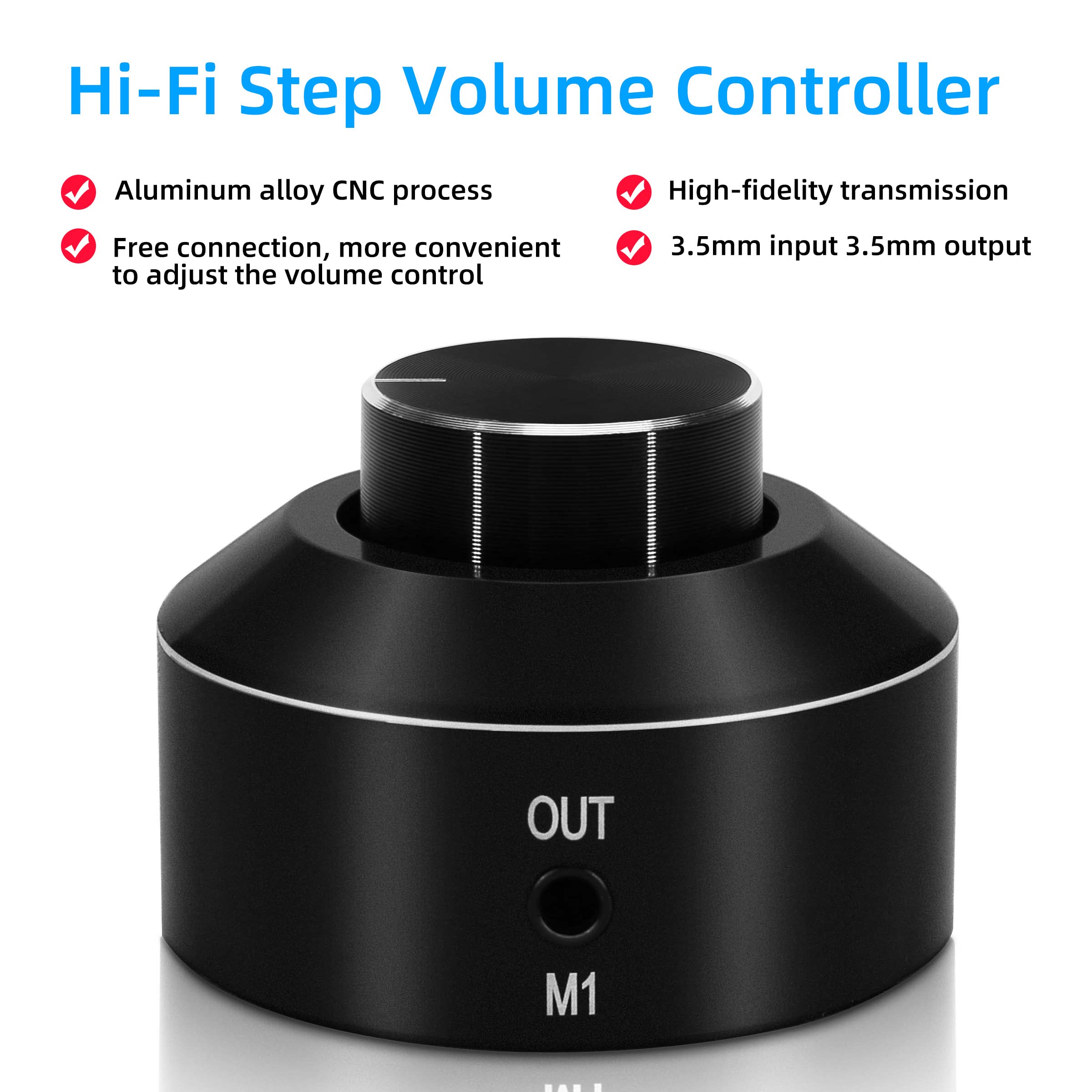 Mini Controllo del Volume, Amplificatore HiFi da 3,5 mm, Mini Volume Control Knob, Regolatore Audio per PC Cellulare Altoparlante