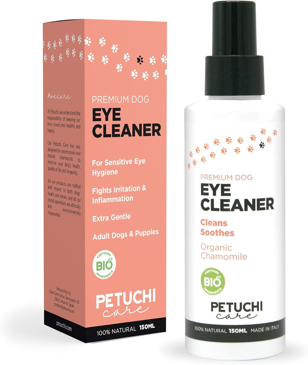 Buy Petuchi Eye Cleaner For Dogs Bio Disinfects And Calms Irritated Eyes Eye Drops In Soft And 100 Natural Spray Easy Application 150ml Online In Indonesia B084ttrmh9