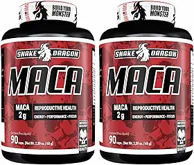 Kit 2x Maca Peruana 90 Capsulas 2000mg Premium Pura Por Dose Importada Para Homens Mulheres Lepidium Meyenii 100% Natural Rende 60 Doses Matéria Prima Suplemento Cáps Suplemento Energia Resistência - Snake Dragon