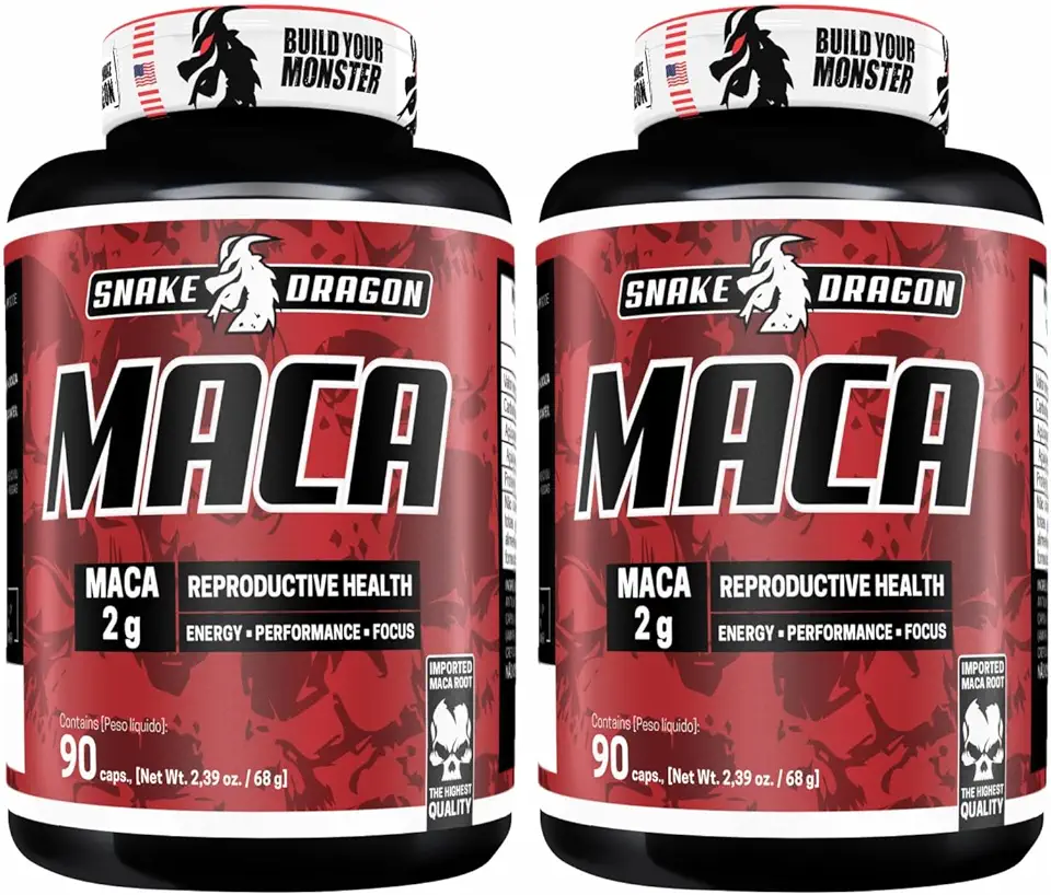 Kit 2x Maca Peruana 90 Capsulas 2000mg Premium Pura Por Dose Importada Para Homens Mulheres Lepidium Meyenii 100% Natural Rende 60 Doses Matéria Prima Suplemento Cáps Suplemento Energia Resistência - Snake Dragon