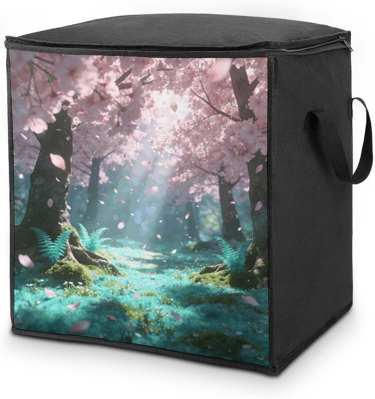 Emerald Enchanted Realm Storage Bag Portable Closet Organizer Storage Bags Quilt Storage Bags with Zippered Breathable Storage Bag with Carry Handles for Blanket Pillow Bedding