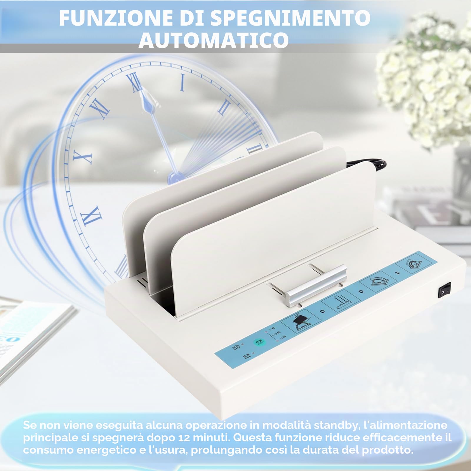 Macchina per rilegatura termica 500 fogli di capacità libro materiale di rilegatura 110 V Macchina per rilegatura A3 (bordo corto)/A4/A5 Raccoglitore di calore per documenti