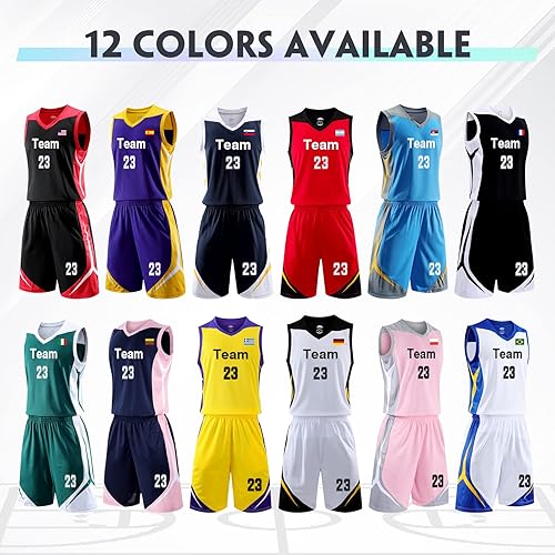 Miniatura 5 de Uniforme de baloncesto personalizado con cualquier nombre y número de equipo, camiseta de baloncesto personalizada para niños y hombres