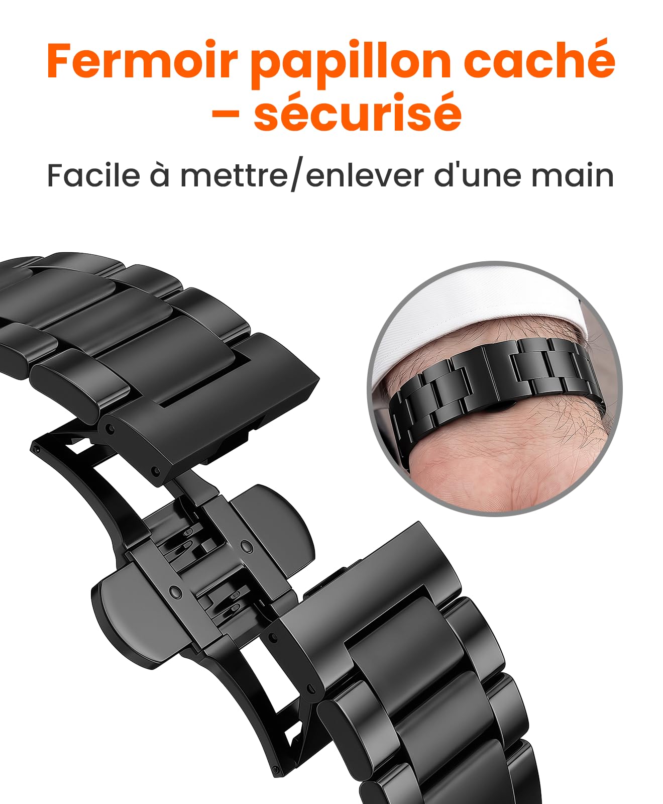 Bracelet en titane de grade 5 pour Apple Watch Ultra 3/2/1 49 mm et Series 11/10 46 mm, bracelet de montre Ultra 3 réglable sans outil pour homme avec fermoir papillon sécurisé