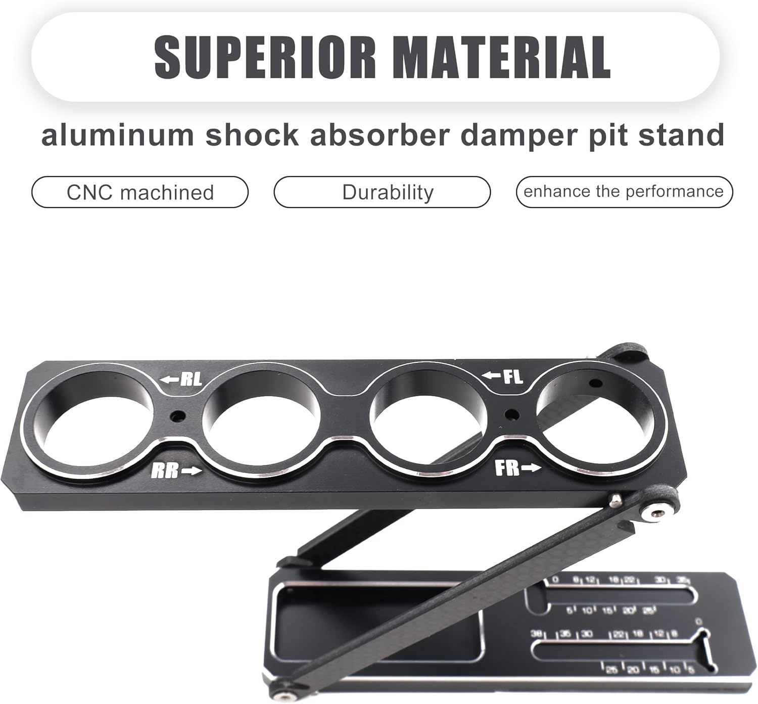 Multi-Function Aluminum RC Car Shock Stand Shock Absorber Rack Holder w/Magnetic Strip Articulation Shock Stand Professional RC Part for 1/10 on-Road/Off-Road 1/8 on-Road/GT