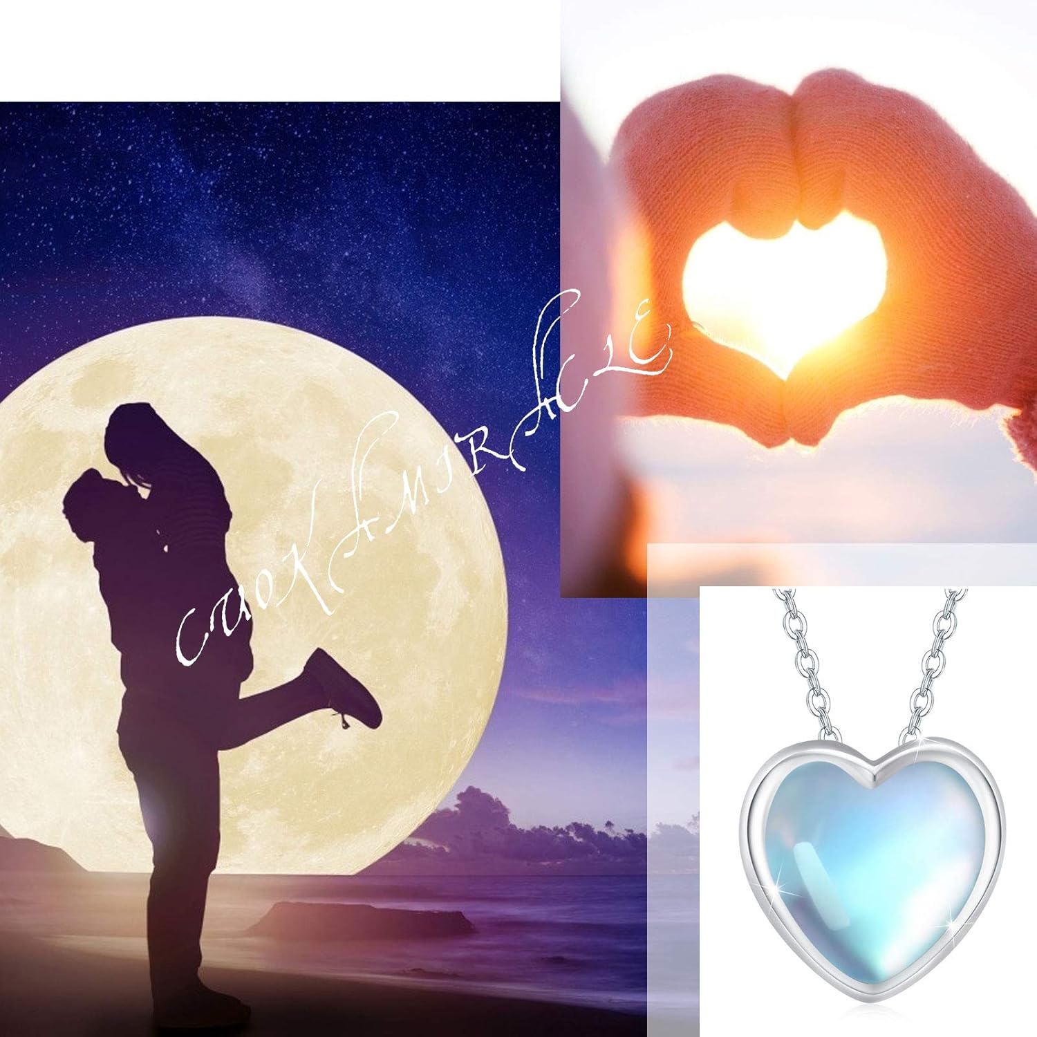 CUOKA MIRACLE Moonstone Necklace for Women 925 Sterling Silver Minimalist Pendant Necklace Jewelry Gifts for Mom Birthday Mother's Day Anniversary Christmas - Image 6