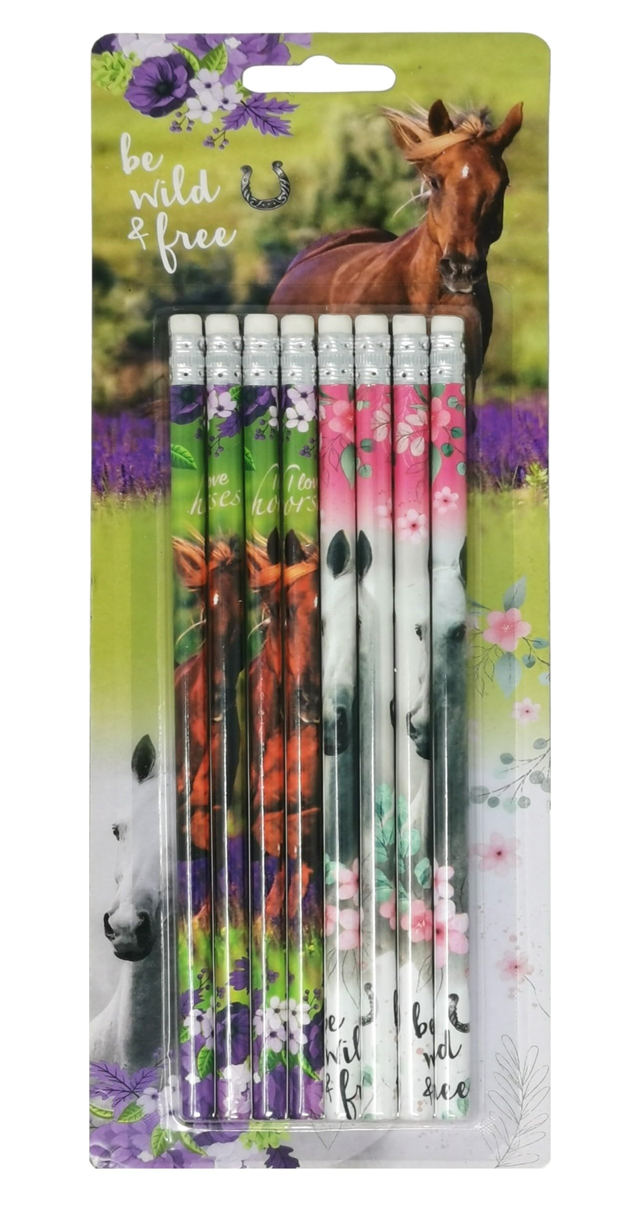 Theonoi children's stationery set pencils with eraser guest favors gibsel children's birthday pencil fill the school bag back to school (horse 8)