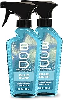 BOD man Fragrance Body Spray, Blue Surf, 8 fl oz (Pack of 2)