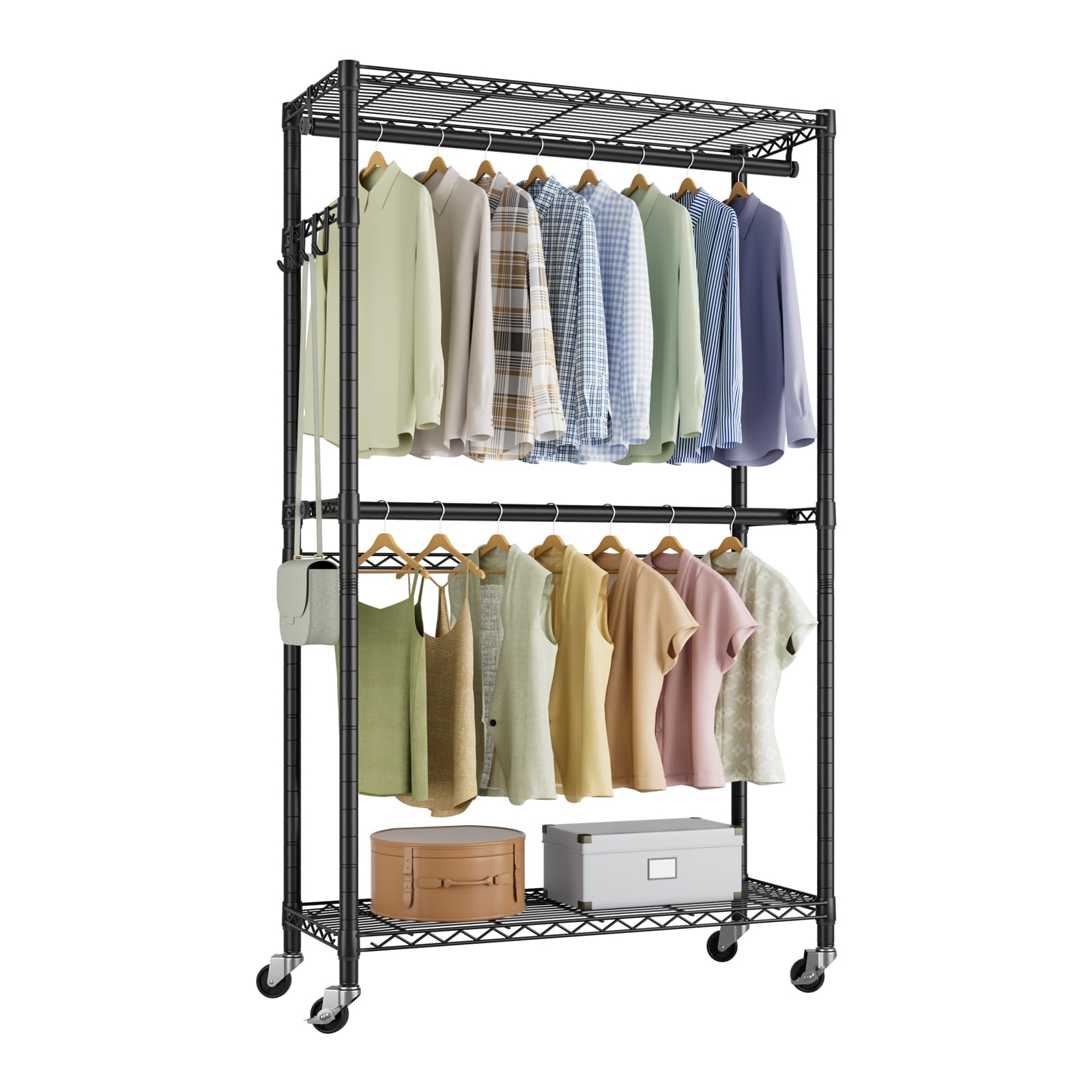 7 Best 2 Tier Wardrobe Rack | Rolling Vs. Stationary