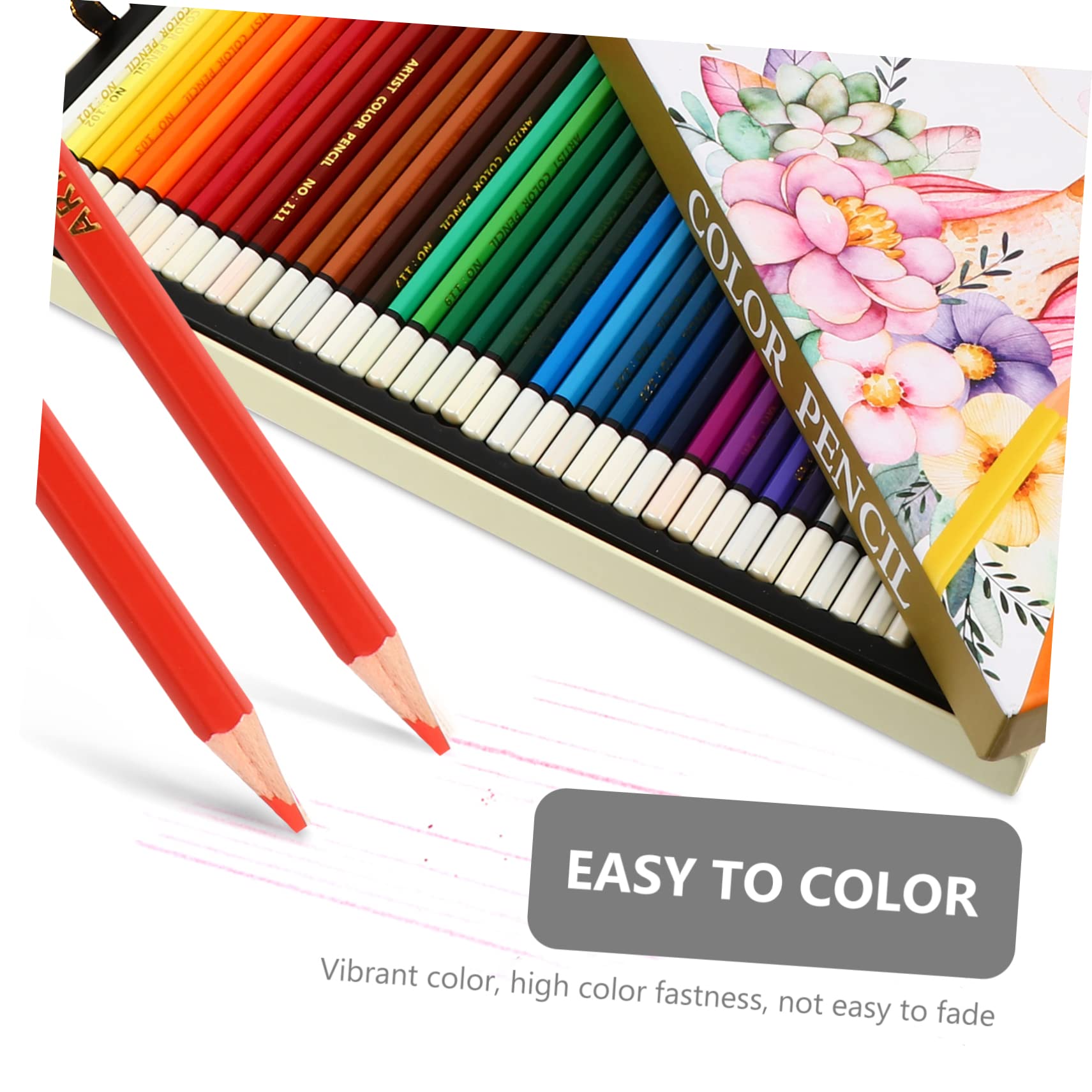 Crayons de Couleur Hexagonaux en Bois, 120 Pièces, Blancs