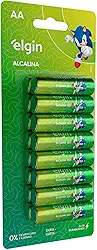 Pilha Alcalina AA com 16 unidades Elgin Comum