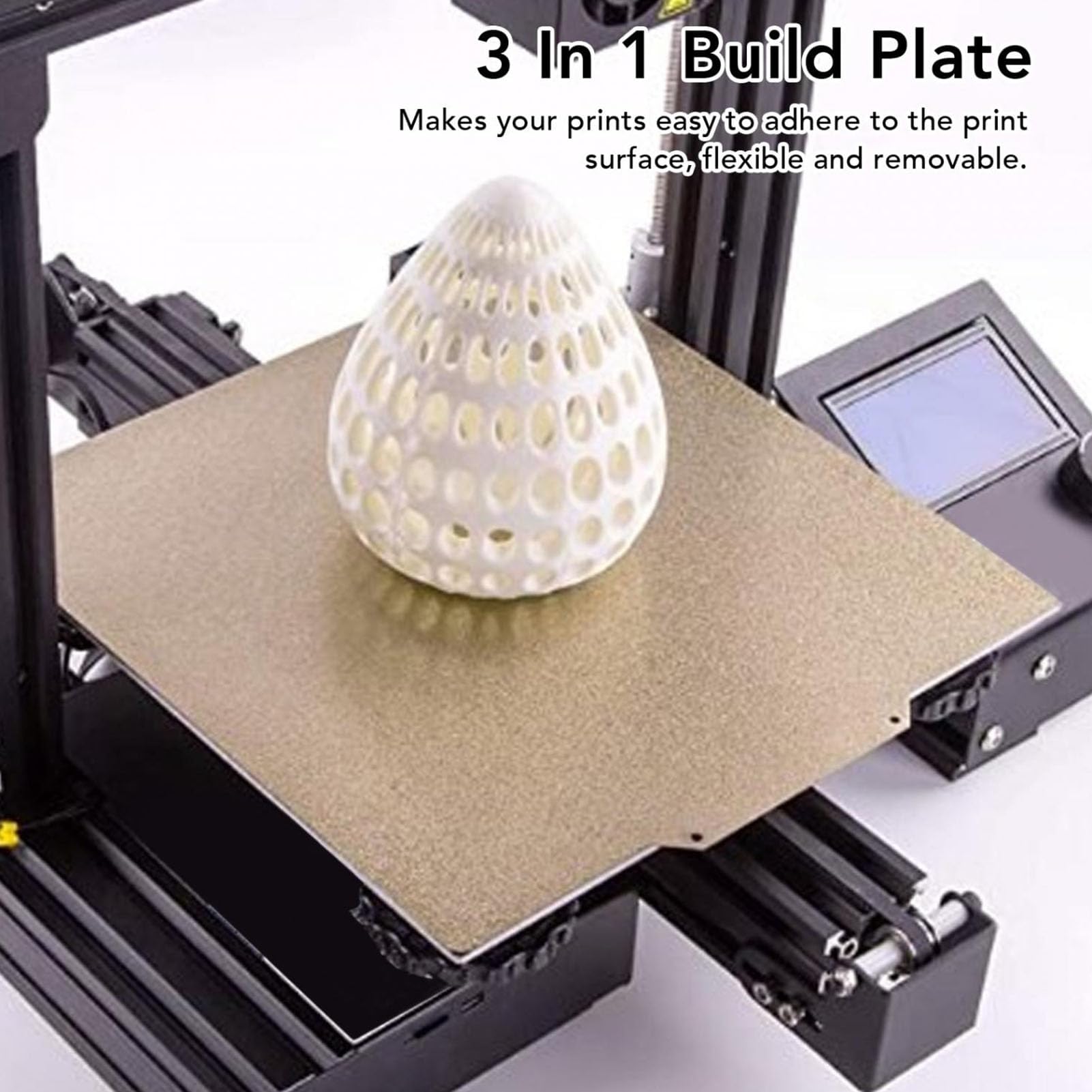 3D-Drucker-Bauplatte, 330 X 330 Mm, Doppelseitige, Flexible Federstahl-Bauplatte, PEI-Blatt mit Magnetischer Basis für3 Plus