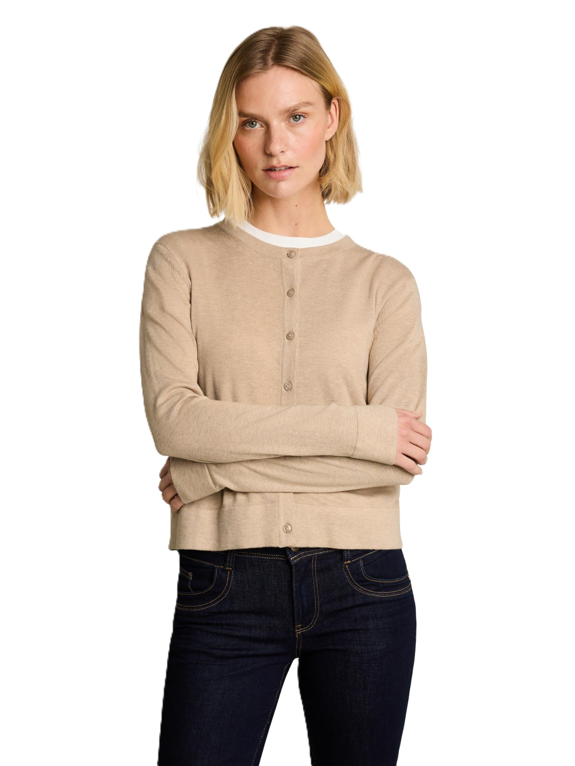 Tom Tailor Damen 1051361 Cardigan mit Seidenanteil (1er Pack)