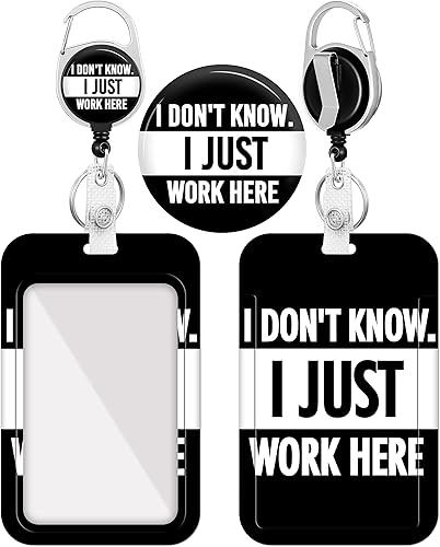 Plifal Soporte para tarjetas con carrete retráctil, divertido y divertido clip de identificación para identificación de trabajo, resistente