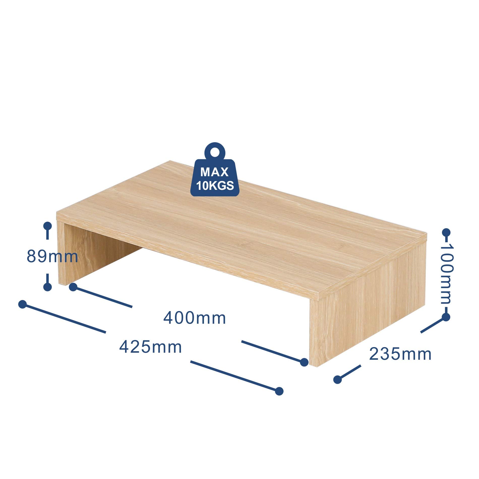 FITUEYES Supporto Monitor Supporto per Monitor in Legno 42,5x23,5x10cm (Giallo) FDT104201WO