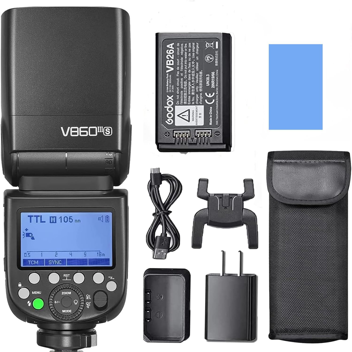 Godox V860III-S Camera Flash Light Wireless TTL Speedlite Modeling Light Transmitter/Receiver Manual/Auto Flash GN60 1/8000s HSS Built-in 2.4G Wireless X System Replacement for Sony Cameras