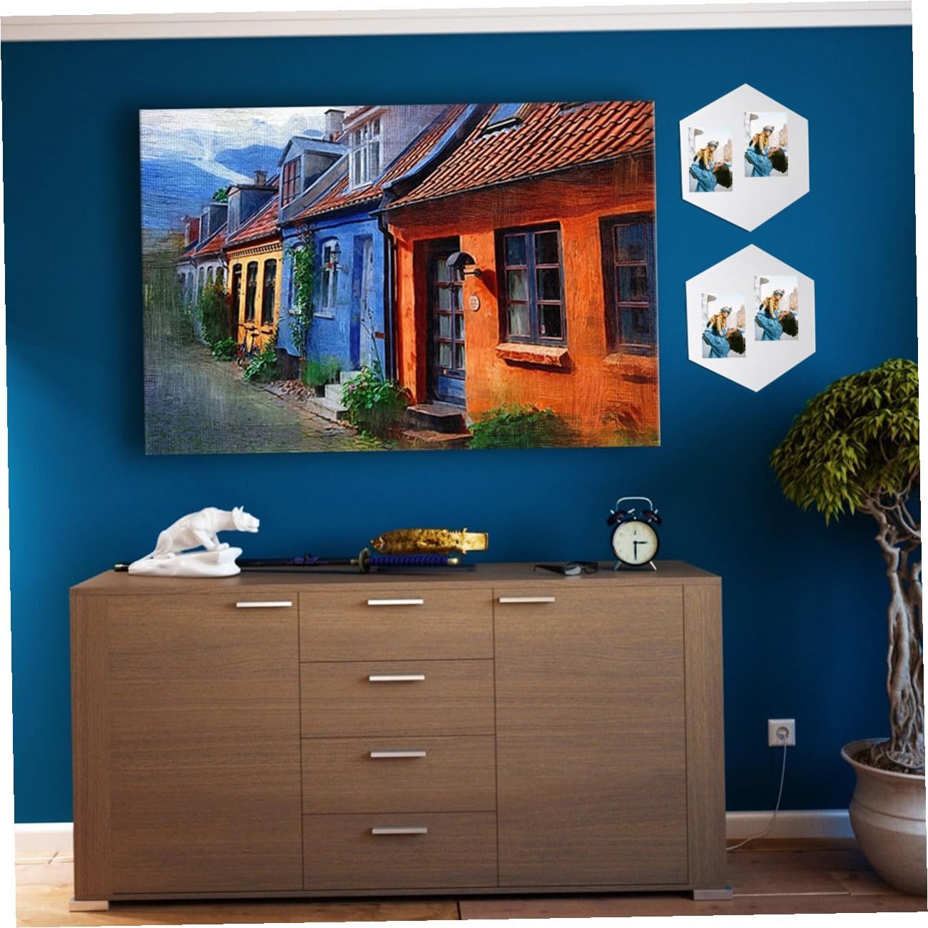 BESPORTBLE Hexagon Felt Message Board 10Pcs White EVA Self-Adhesive Wall Sticker Display Panel for Photo Decoration and Office Bulletin Use
