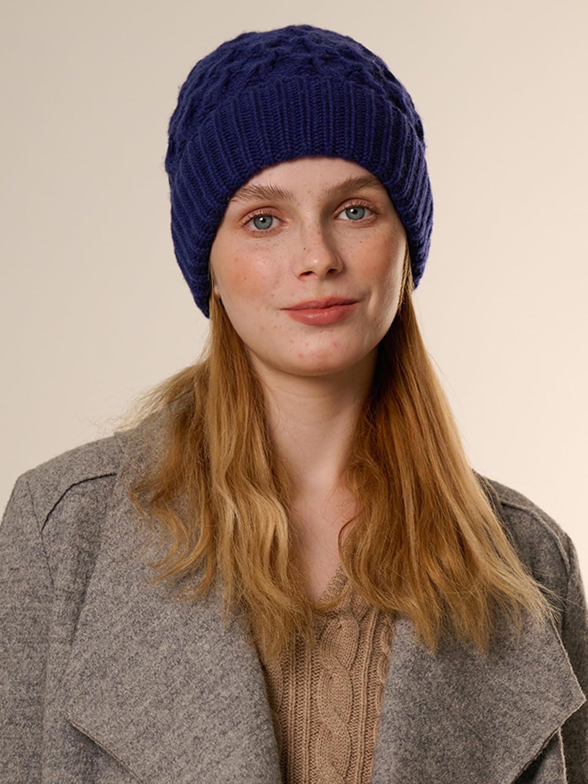 Mujer Gorro Beanie de Punto con Puños Color Liso, Hombre Cuff Sombrero con Vuelta Suave y Cálido Otoño Invierno, 30% Cachemira y 70% Lana, Exterior Casual Skull Gorra para Esquí Ciclismo