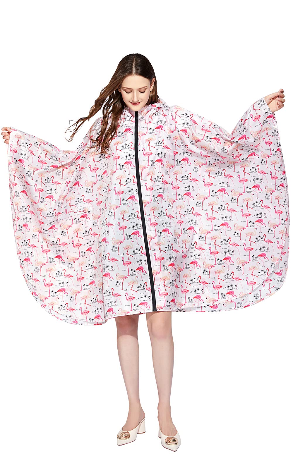 NUUR Regenponcho Damen Wasserdicht Festival Regenmantel Wiederverwendbar Rain Poncho Hiking Cycling Outdoor Mehrzweck Regenjacke mit Kapuze